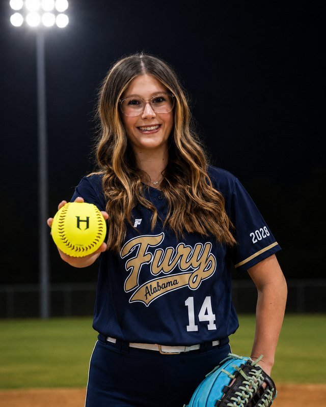 Kynlee Watkins in her Alabama Fury uniform