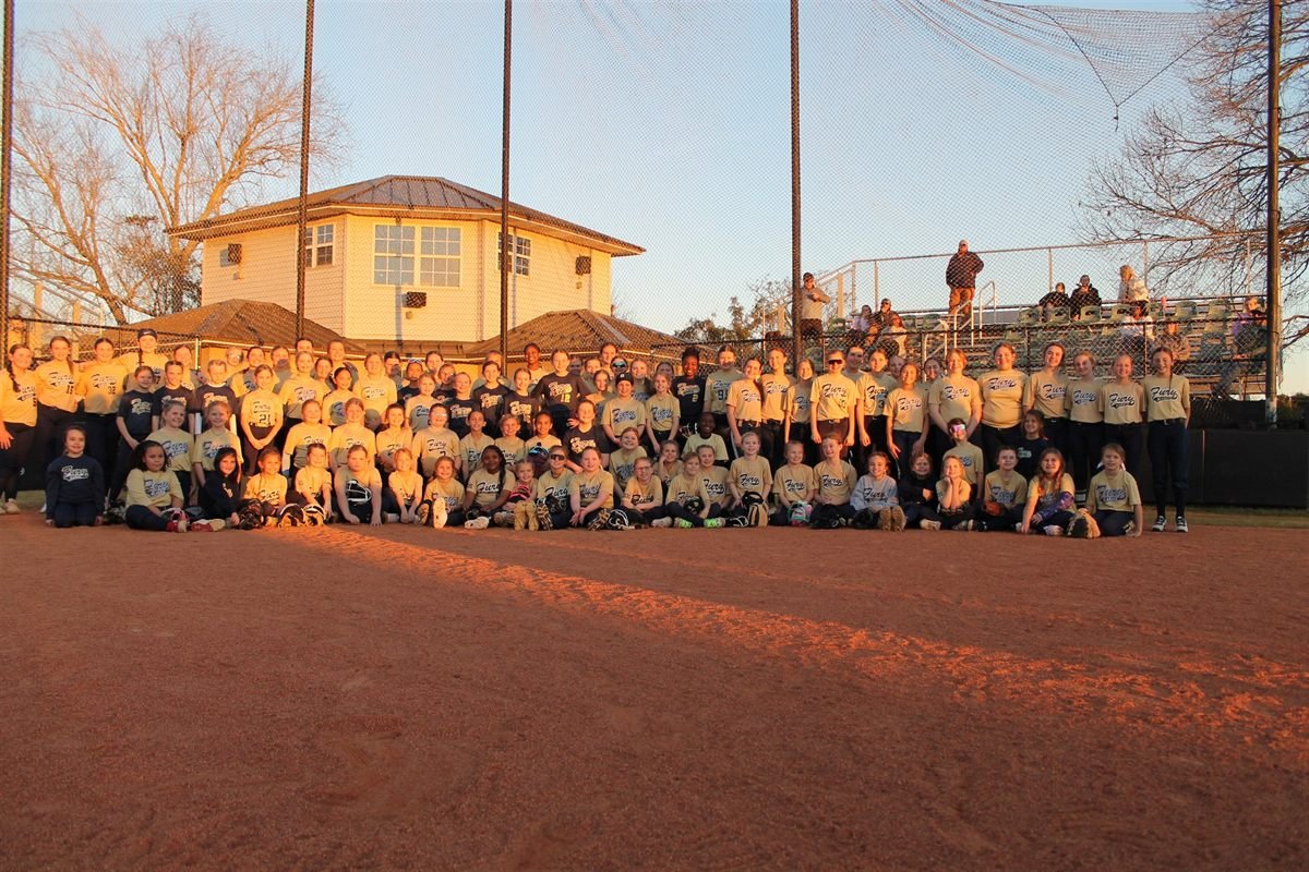 The full Alabama Fury organization gathered on the infield at sunset for a group photo
